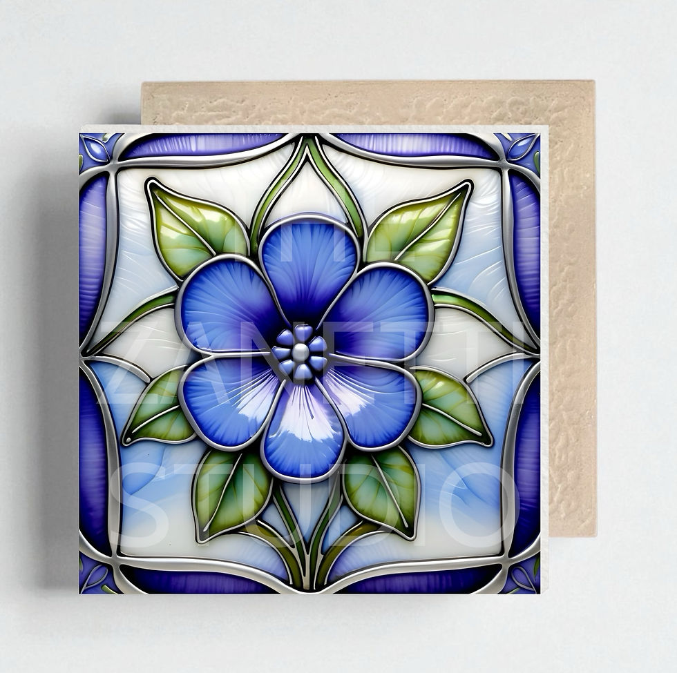 Thumbnail: 💐 Flower Ceramic Decorative Tile 6”x6”