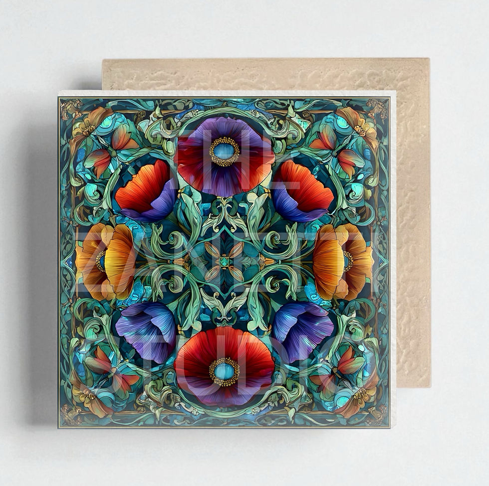 Thumbnail: 💐 Flower Ceramic Decorative Tile 6”x6”
