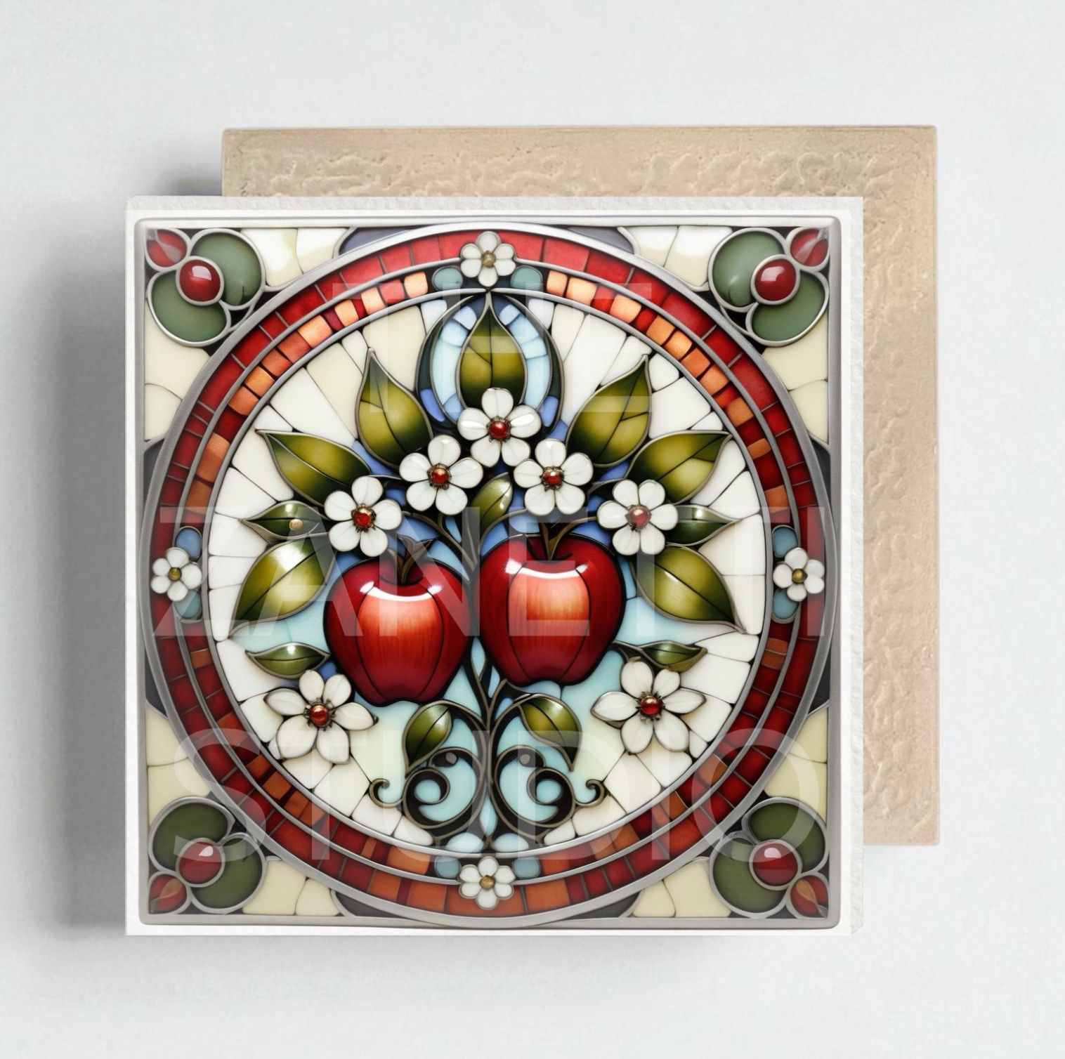🍎 Apples Ceramic Decorative Tile 6”x6”