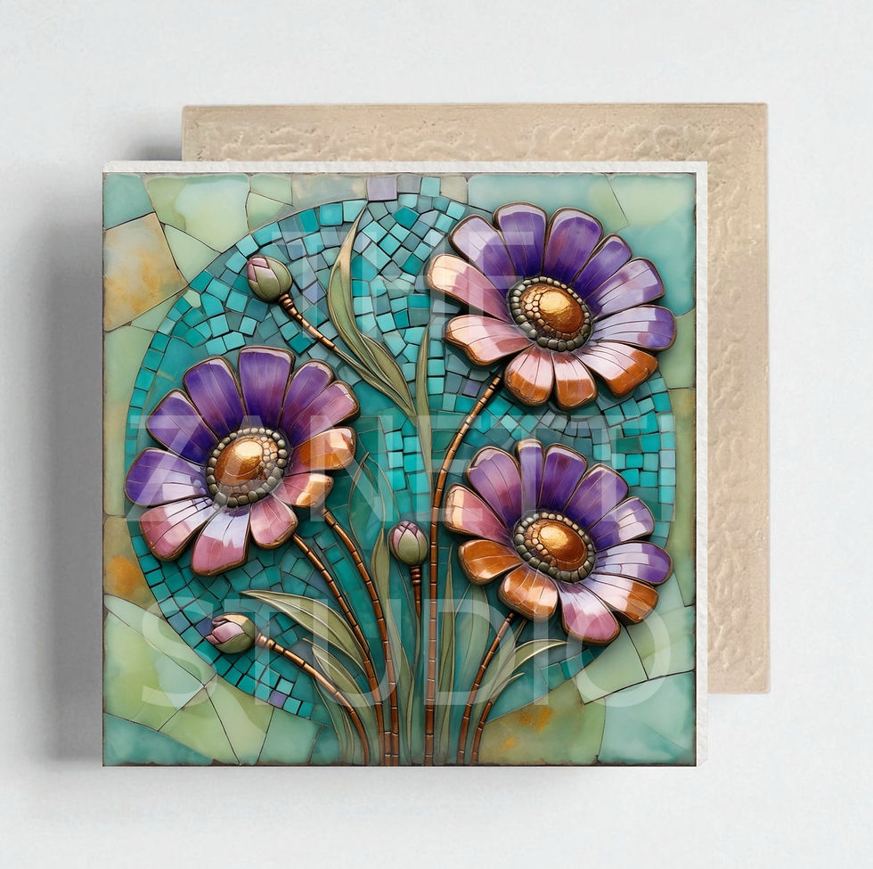Thumbnail: 💐 Flower Ceramic Decorative Tile 6”x6”