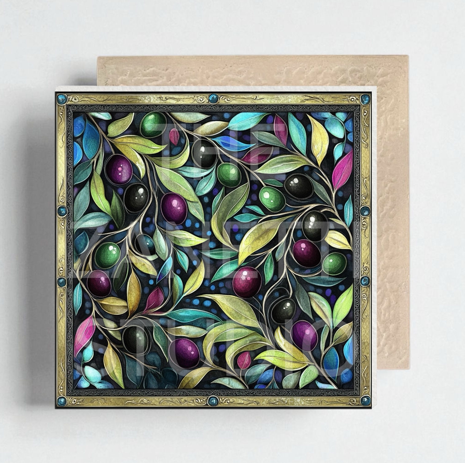 🫒 Olives Ceramic Decorative Tile 6”x6”