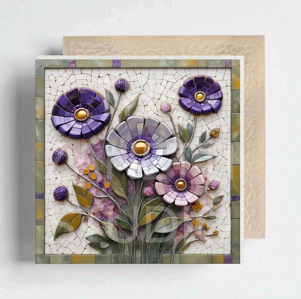 Thumbnail: 💐 Flower Ceramic Decorative Tile 6”x6”