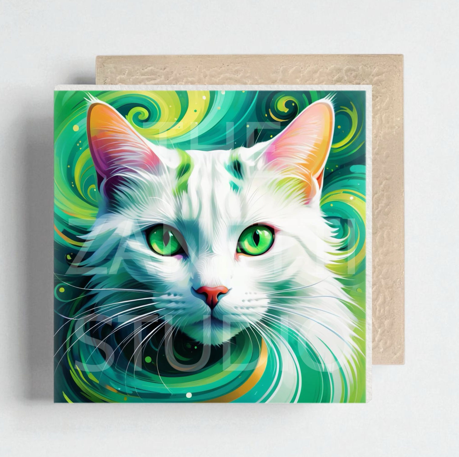 🐈 Cat Ceramic Decorative Tile 6”x6”