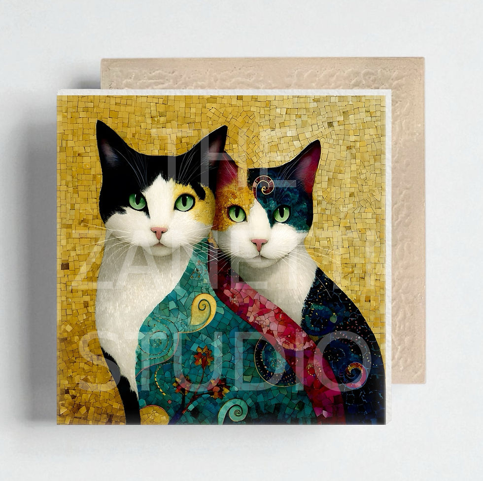 Thumbnail: 🐈‍⬛ Cat Ceramic Decorative Tile 6”x6”