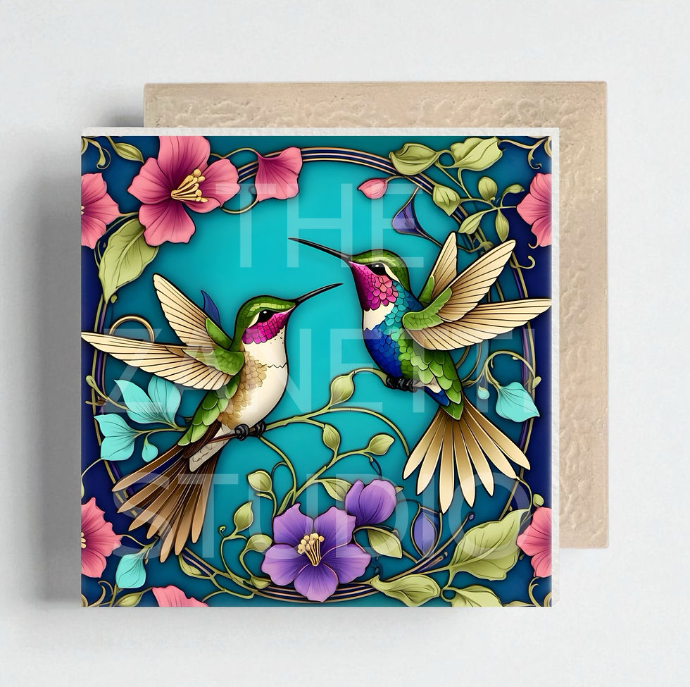 Thumbnail: Hummingbird Ceramic Decorative Tile 6”x6”