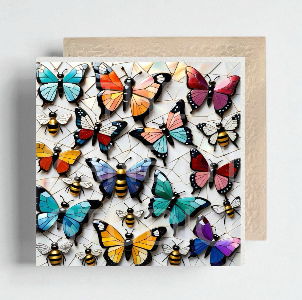 Thumbnail: 🦋 Butterfly Ceramic Decorative Tile 6”x 6”
