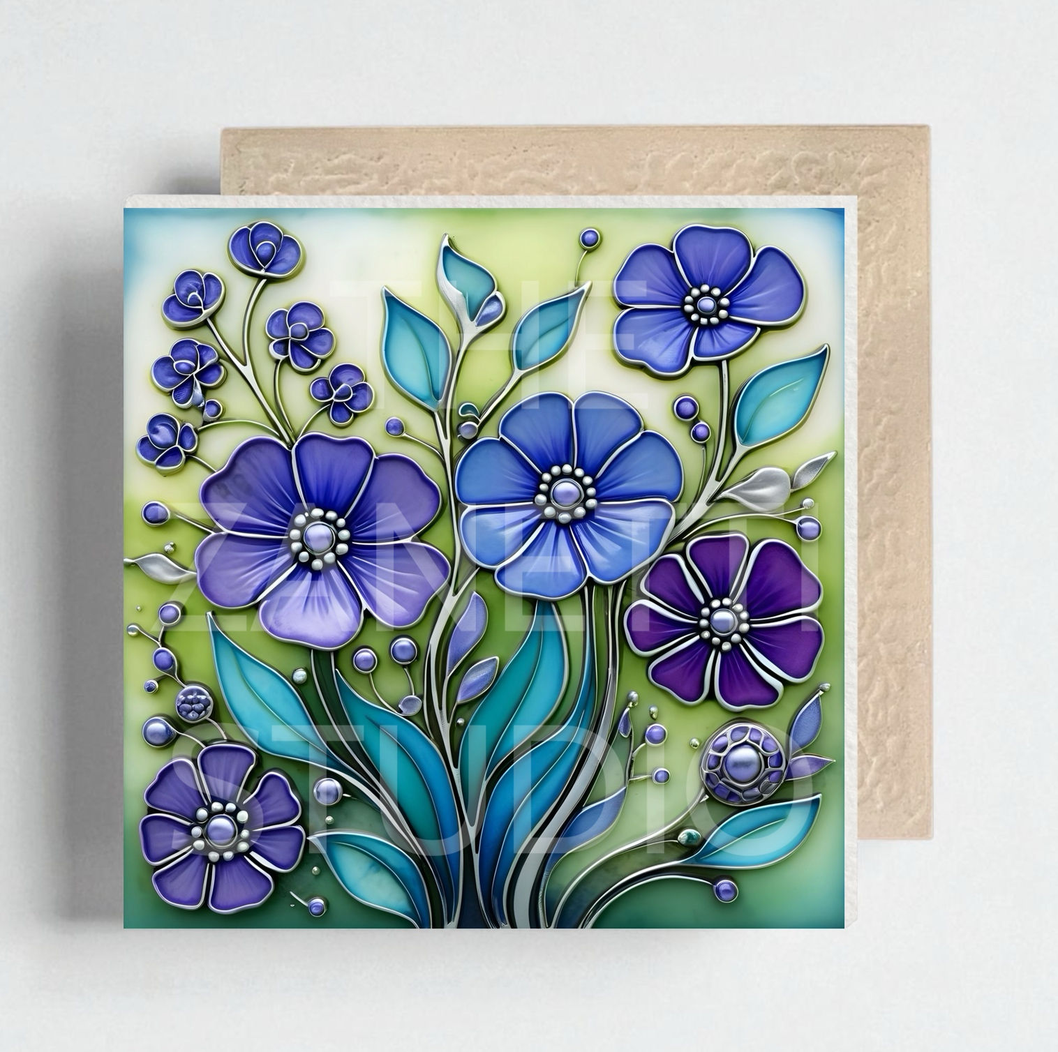💐 Flower Ceramic Decorative Tile 6”x6”