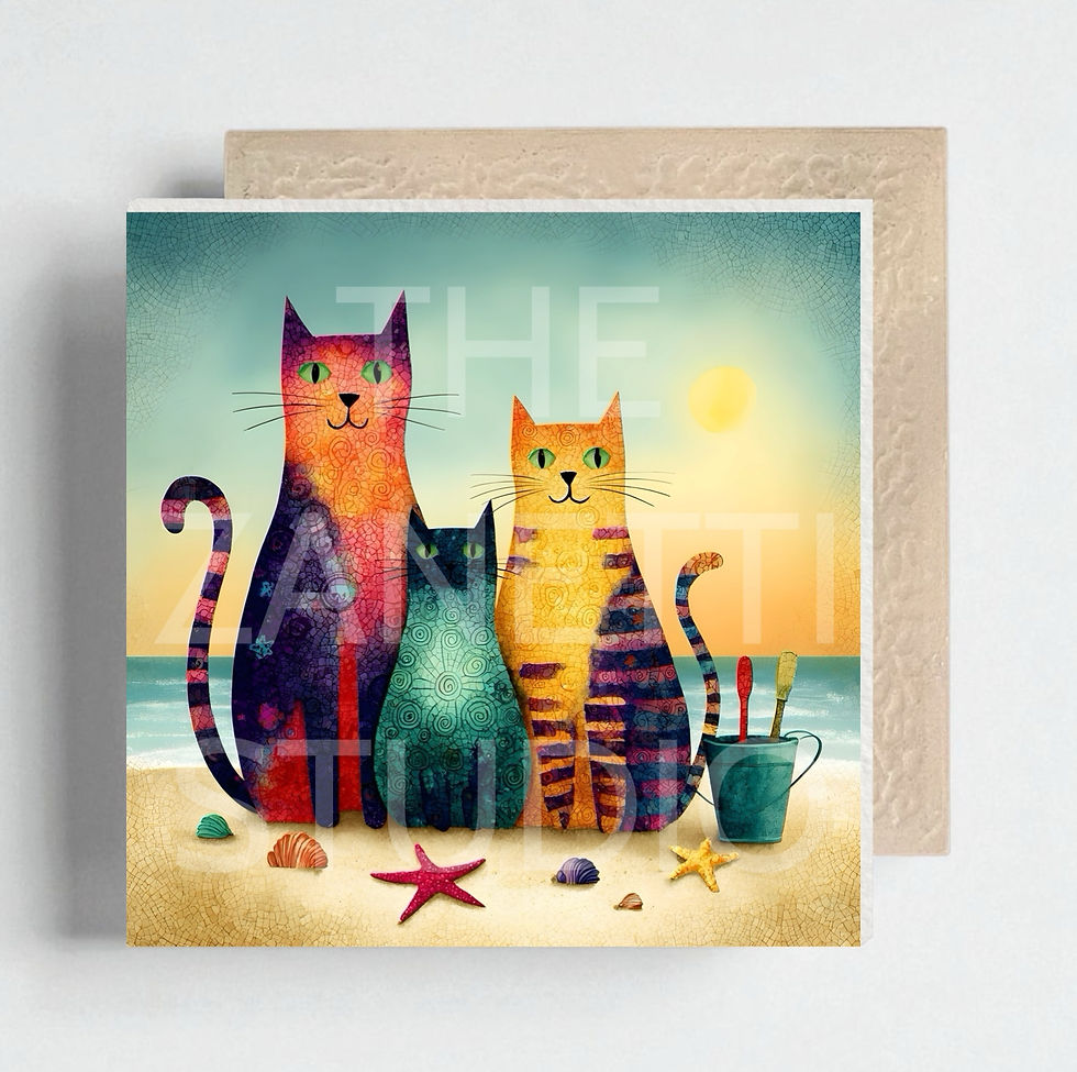 Thumbnail: 🐈‍⬛ Cat Ceramic Decorative Tile 6”x6”