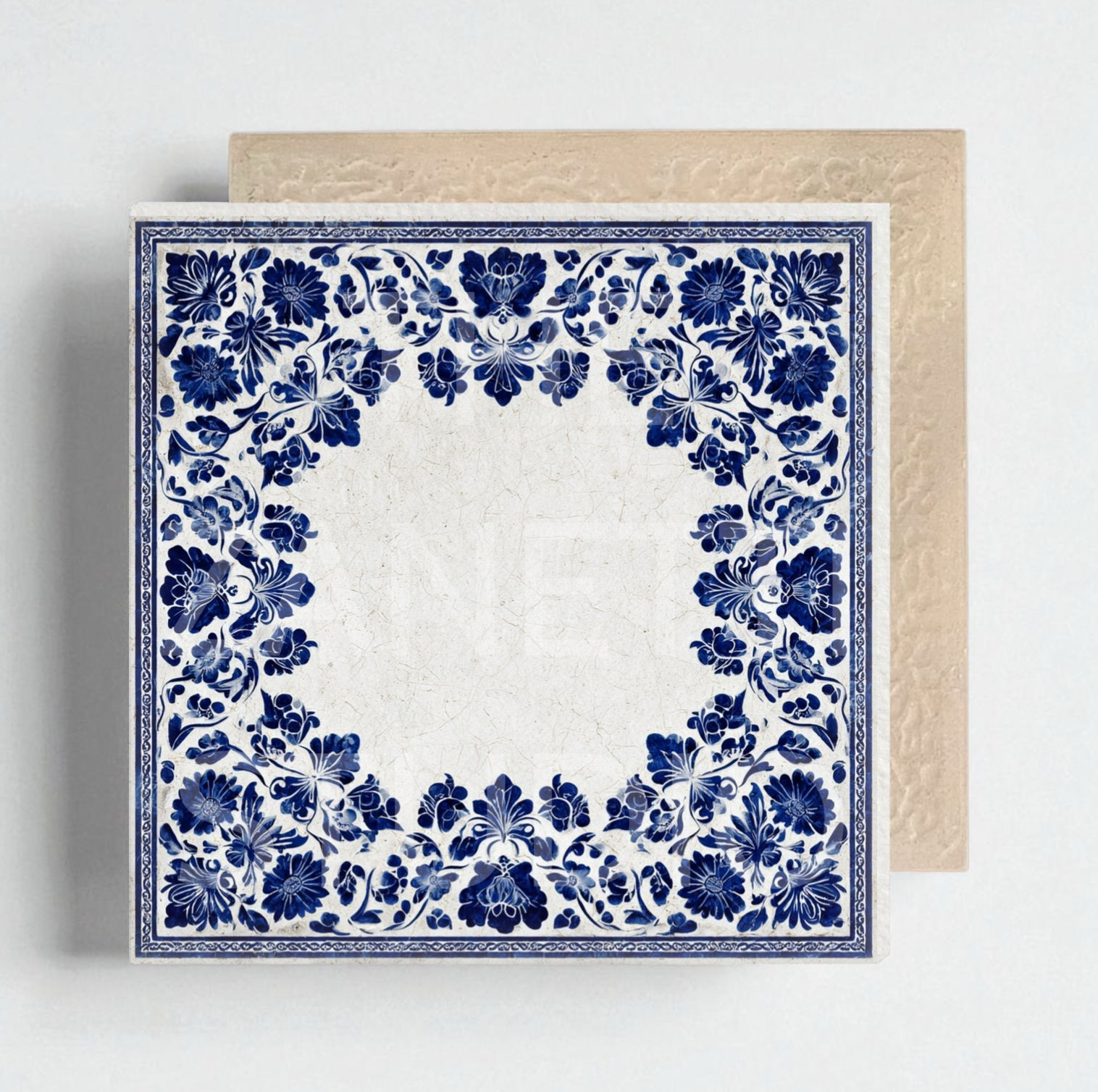 Blue Portuguese StyleCeramic Decorative Tile 6”x6”