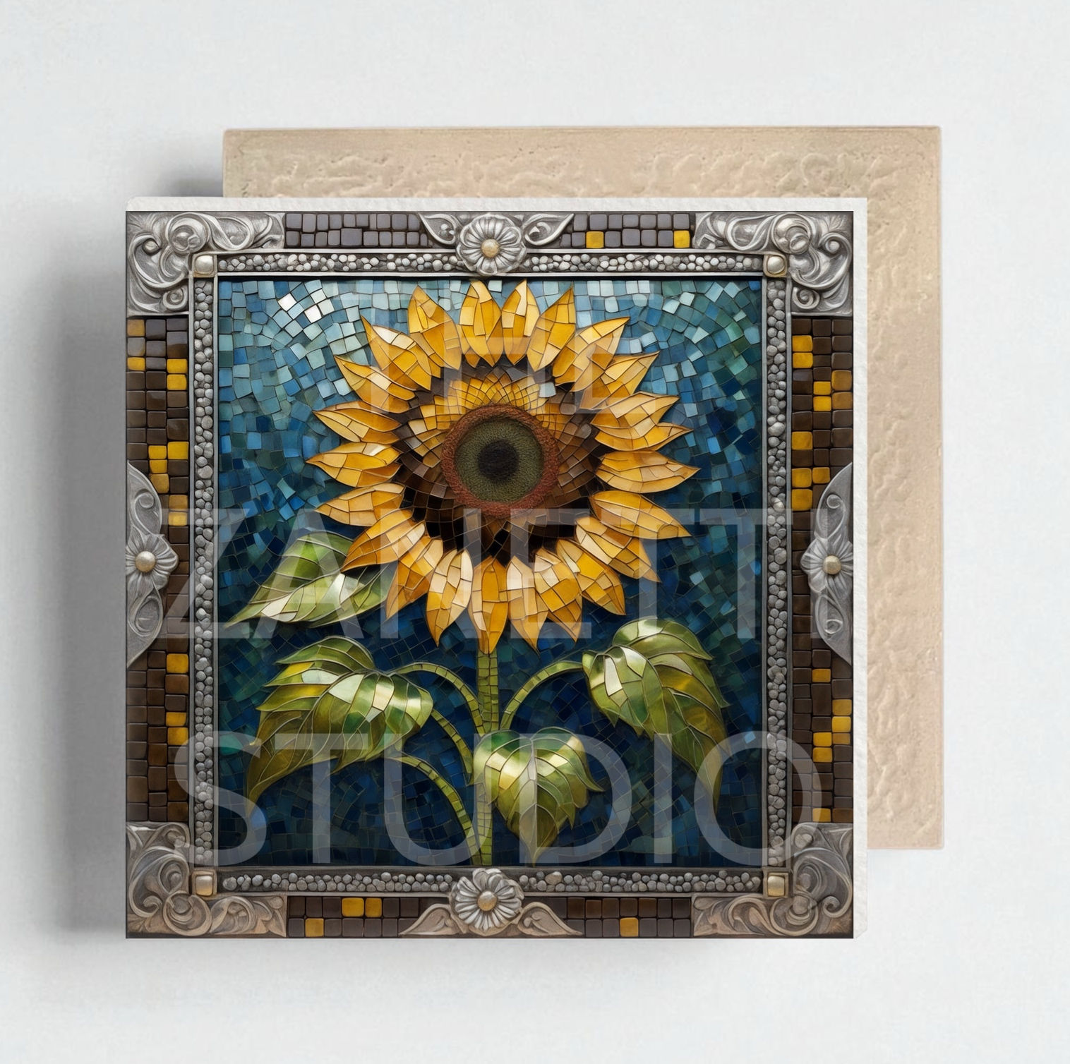 🌻 Sunflower Ceramic Decorative Tile 6”x6”