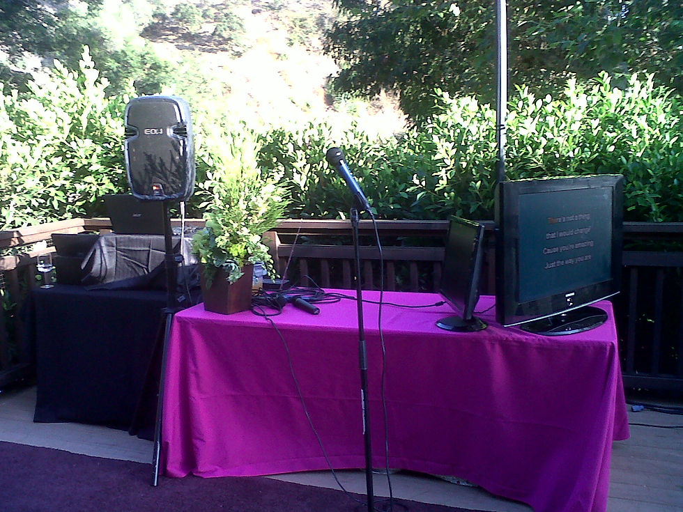 Outdoor setup - against one wall