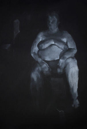 Studium, 100x70, kredka na kartonie 2021