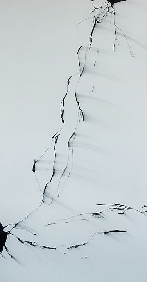 Abstrakcja , 160x80, węgiel na desce 2022