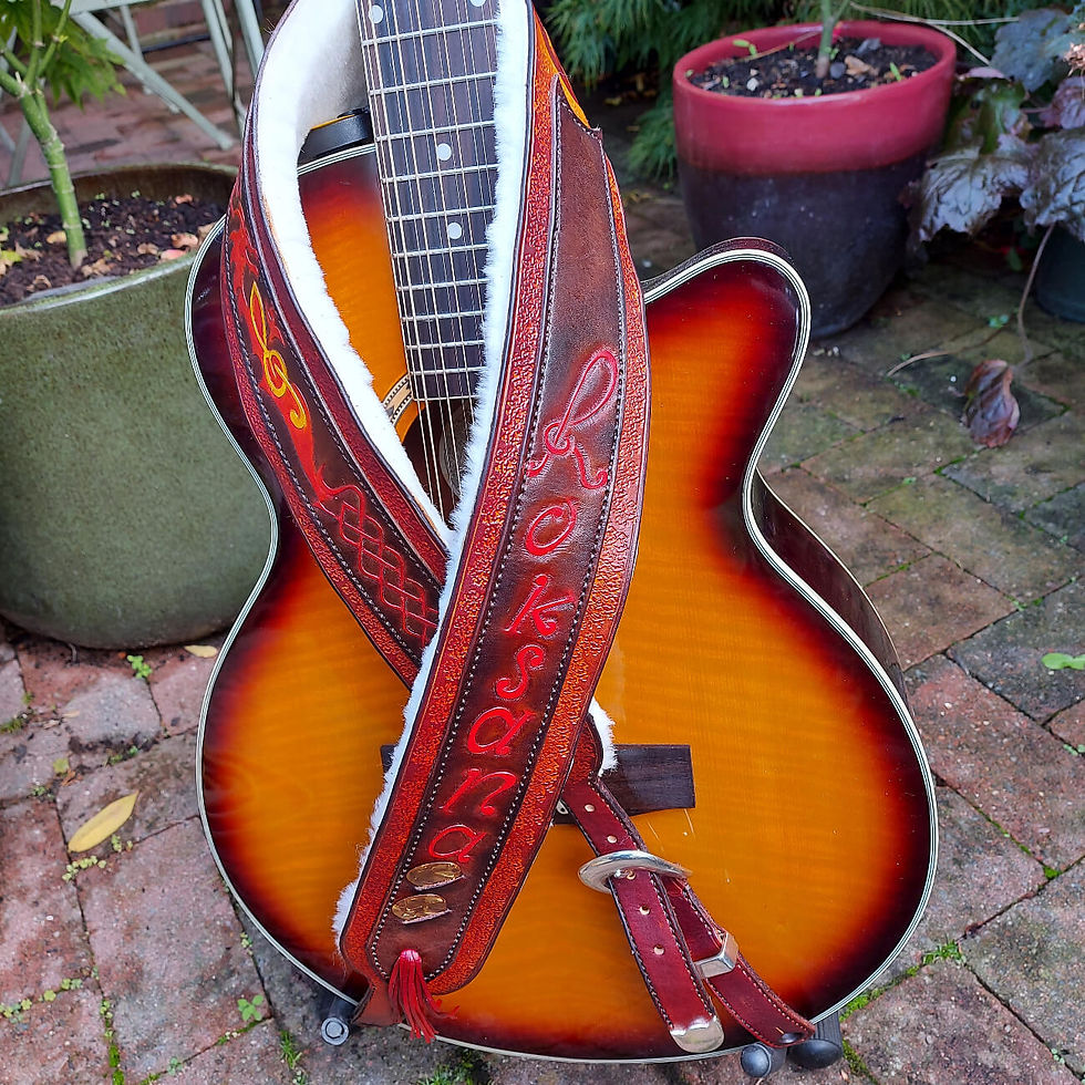 Personalised leather guitar strap