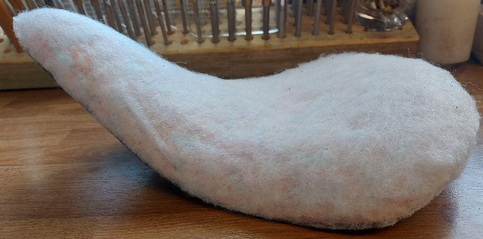 Bobber seat, foam has been shaped and covered with dacron.