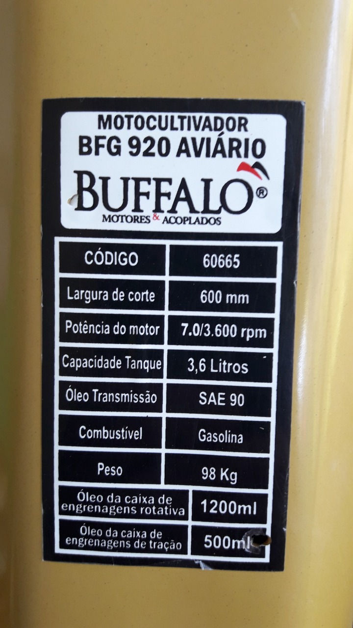 Miniatura: Motocultivador Buffalo BFG 920 Aviário (B-0243)