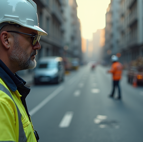 Investigator at incident site.