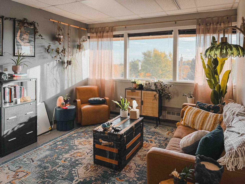Warm and inviting therapy office at Golden Counseling Center in Golden, Colorado
