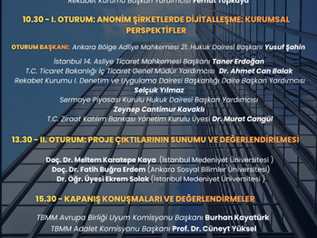 ANONİM ŞİRKETLERİN DİJİTAL DÖNÜŞÜMÜNDE HUKUKİ BELİRSİZLİKLERİN DEĞERLENDİRİLMESİ VE GİDERİLMESİ PROJESİ KAPANIŞ KONFERANSI