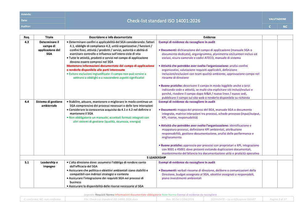 Miniatura: Check List ISO 14001:2026