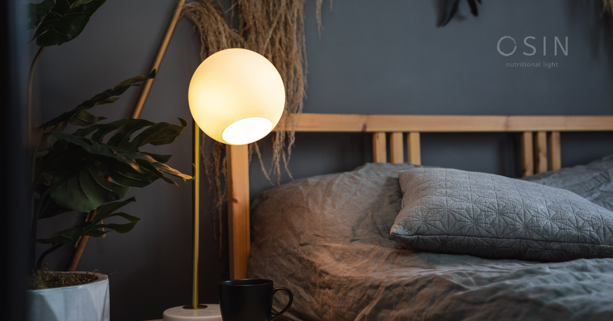 Bedtime Bulb NZ next to bed. OSIN for Home.
