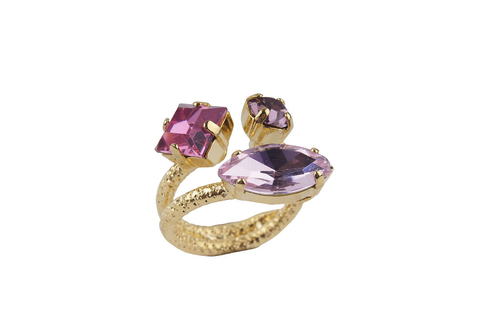 Semi Helix Ring light purple and pink