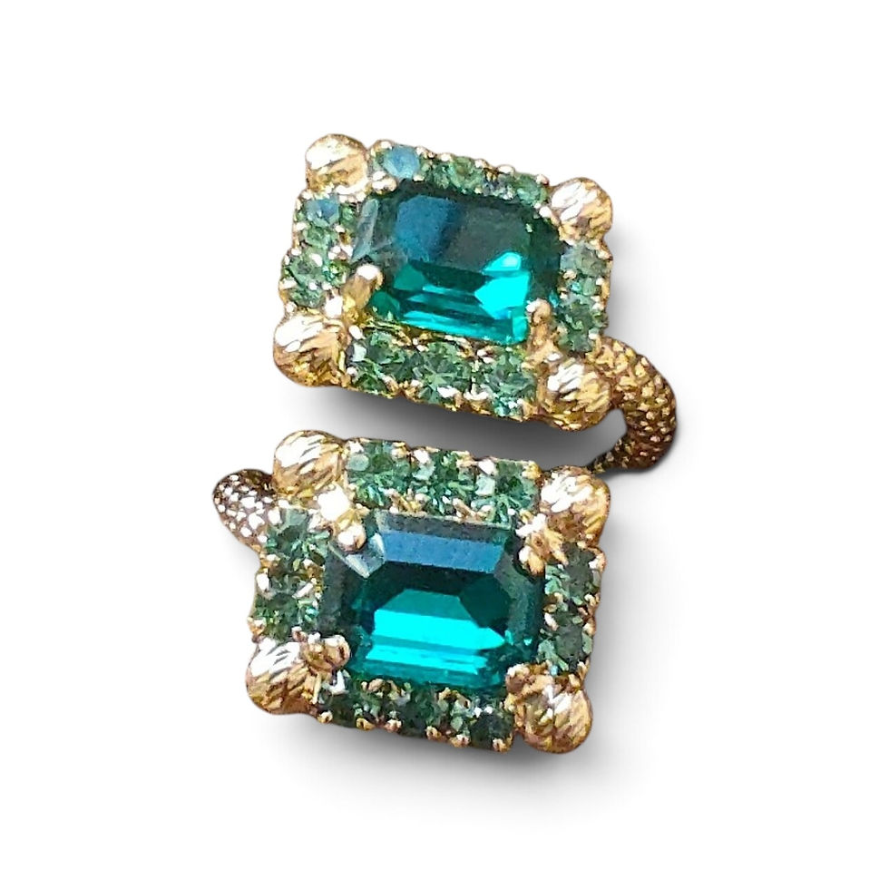 Miniatura: Dew Drop Emerald Cut Contrarie ring green