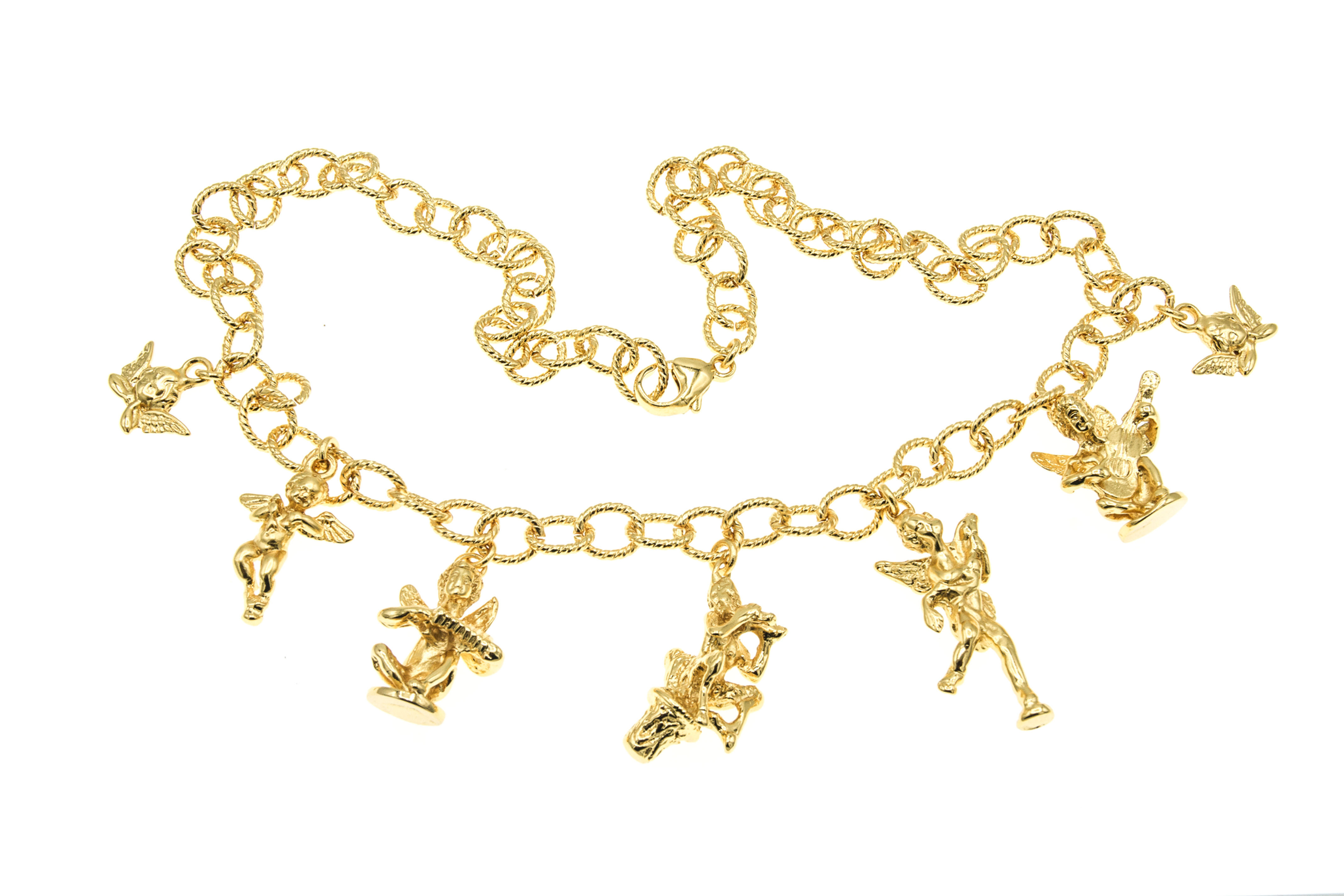 Chorus of Angels Muting the Devil charm necklace gold