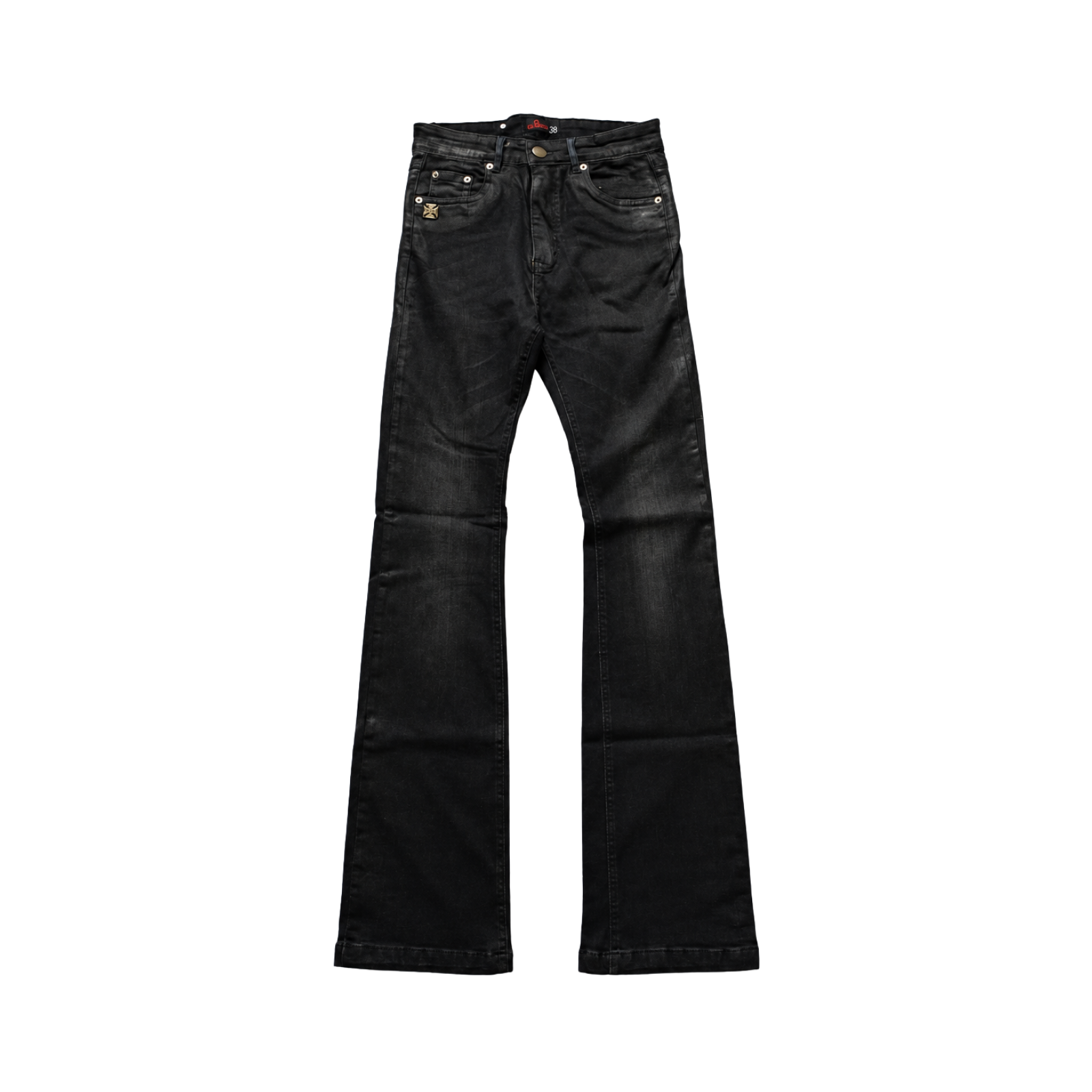 Skinny Bootcut Waxed Black