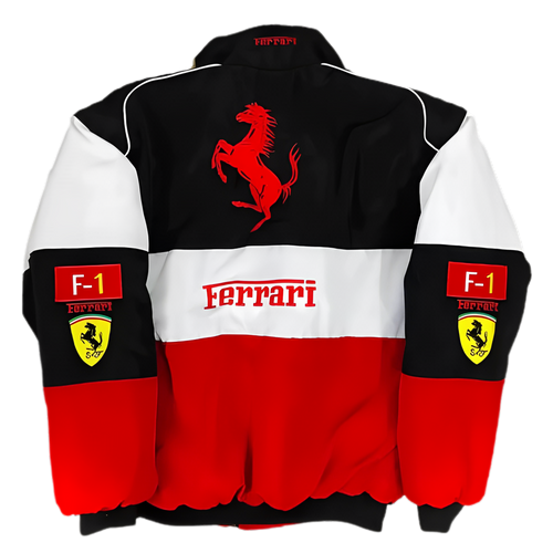 Ferrari スポーツジャケット レッド/ホワイト 90s Ferrari white and red F1 formula one  | Depop
