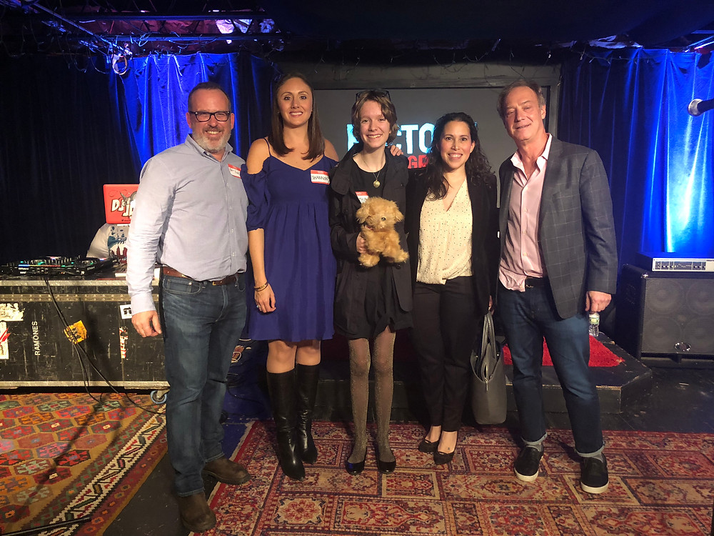 Northeast Innovation's Peter Propp and Barry Schwimmer with the winners at Factory Underground Studio