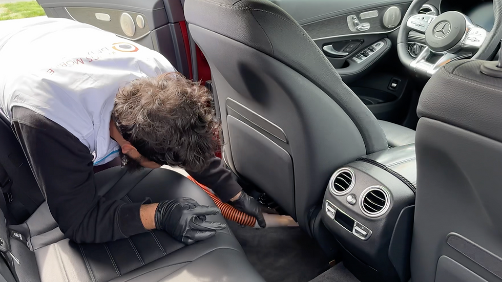Detailing the interior of a Mercedes Benz