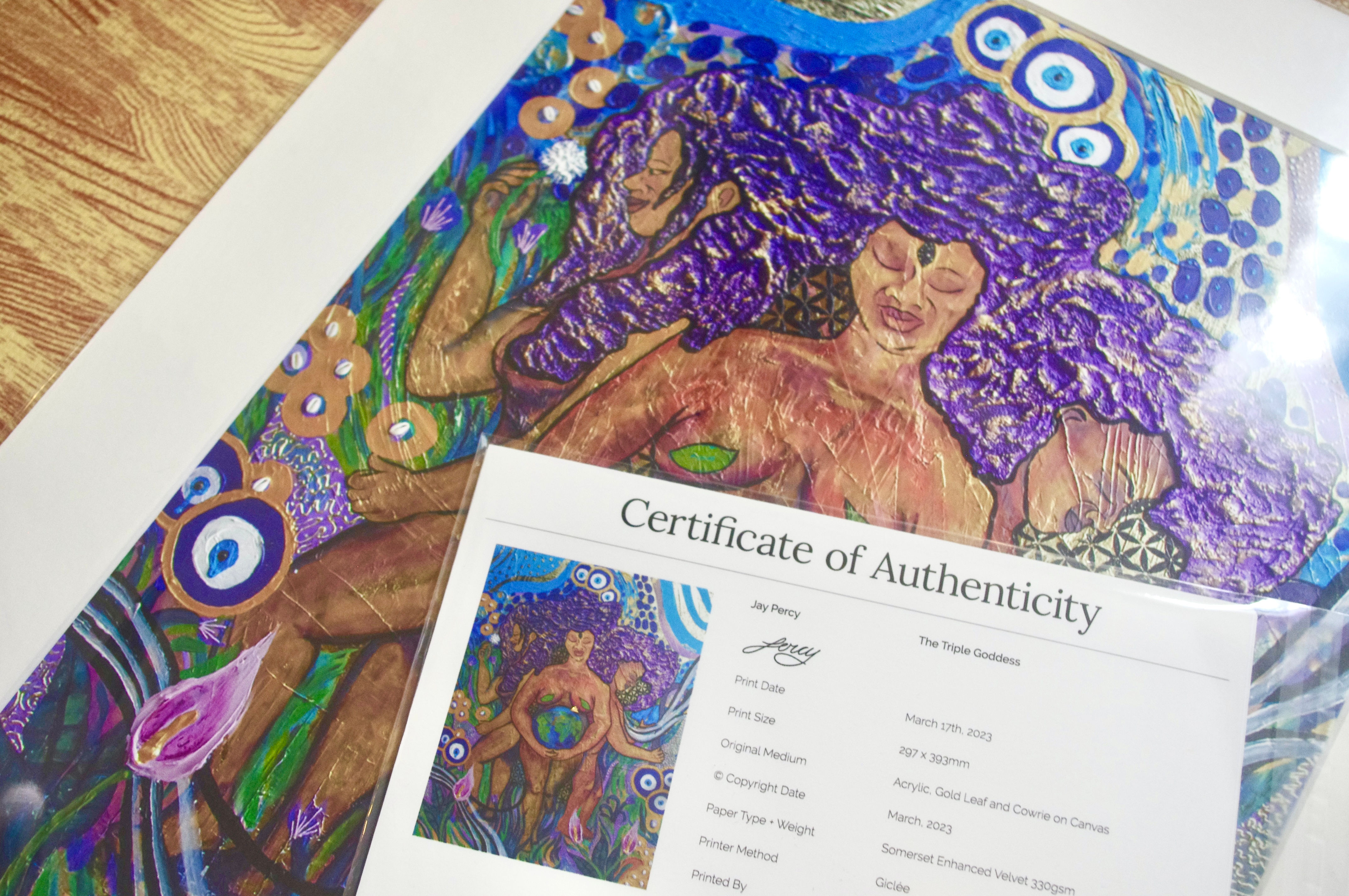 Triple Goddess Luxury Print in Paper Frame Mount