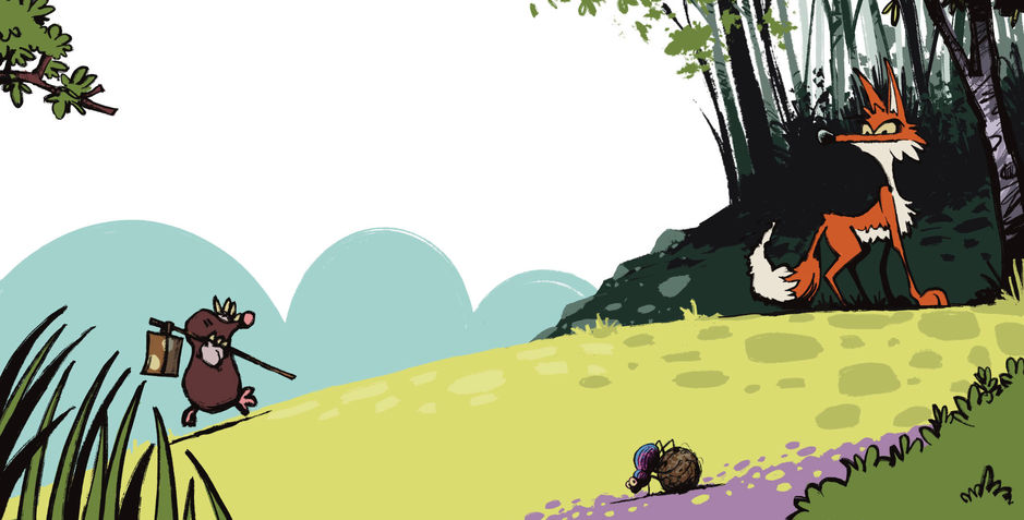 The mole sees the handsome fox