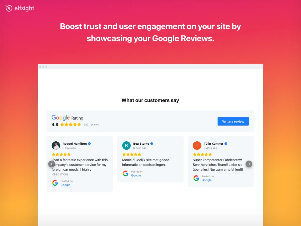 Google Reviews by Elfsight Preview 0