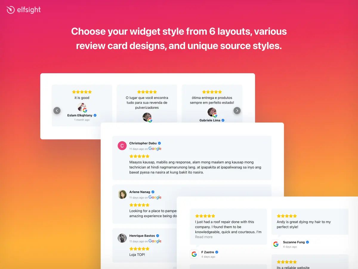 Google Reviews by Elfsight Preview 4