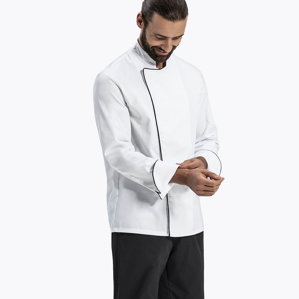 Thumbnail: Eco-Friendly Executive Chef Coat  with Piped Detail