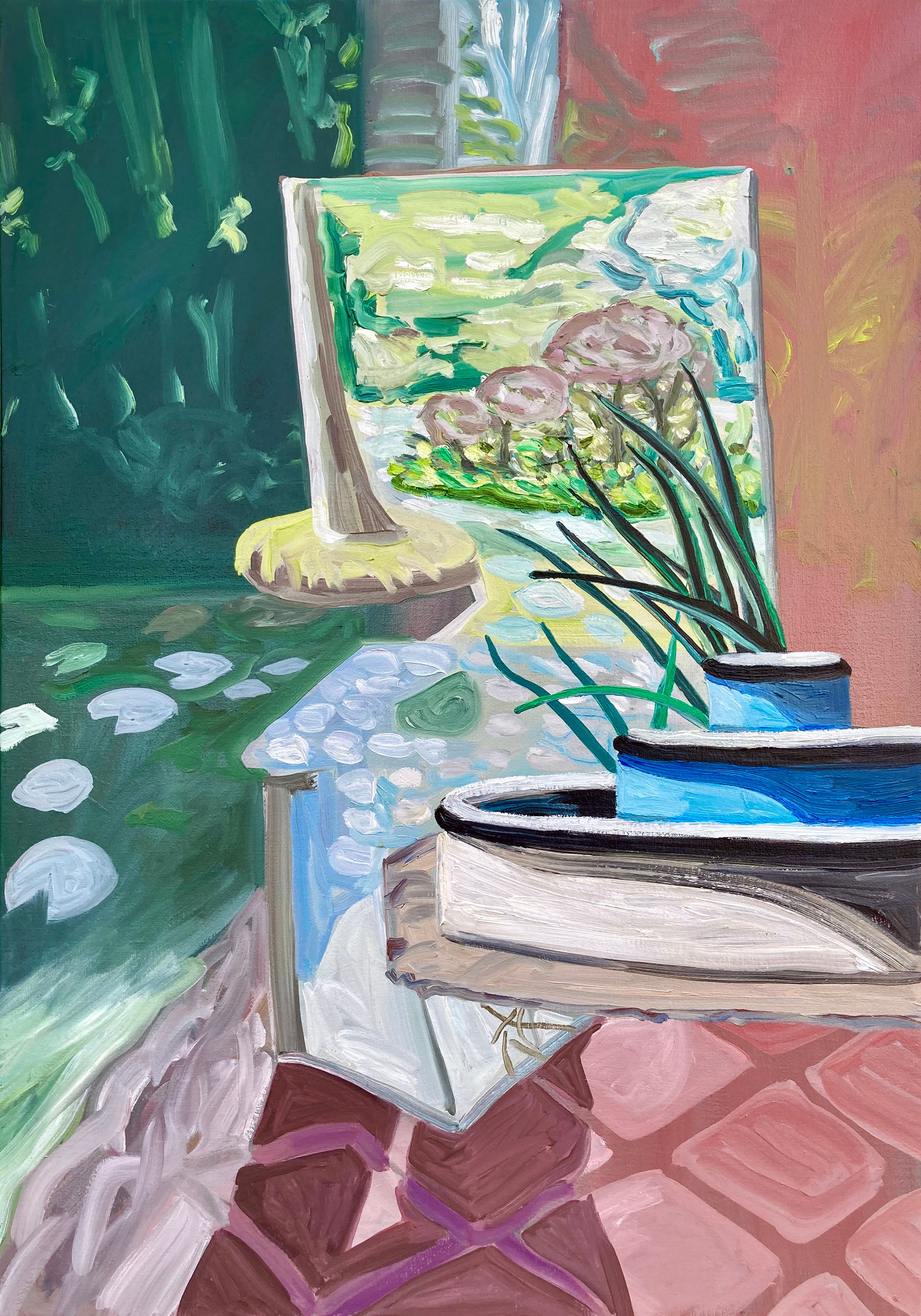 Step into the scene - Metaphysical contemporary artwork in energizing colors, meditative composition by Elise Berkvens