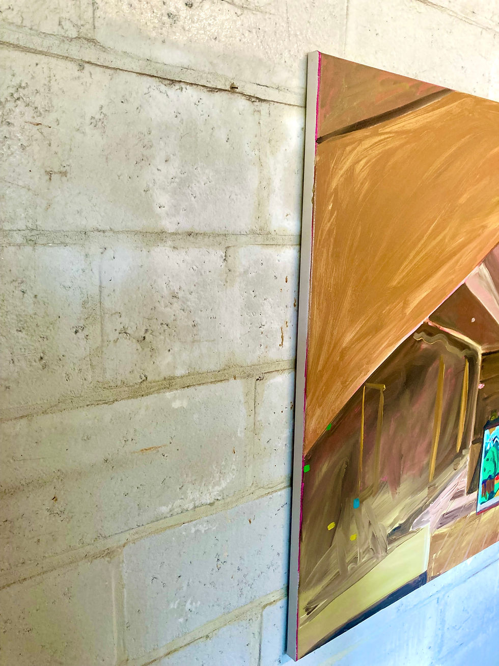 surrealistisch schilderij in schilderij, naieve droom, olieverf op doek, Elise Berkvens Beeldend kunstenares