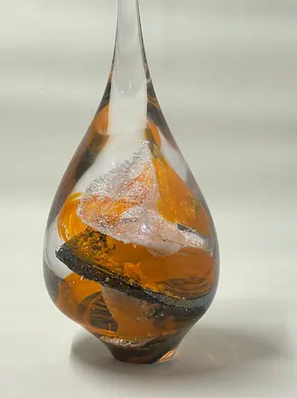 hand-blown glass ornament made from pet's ashes