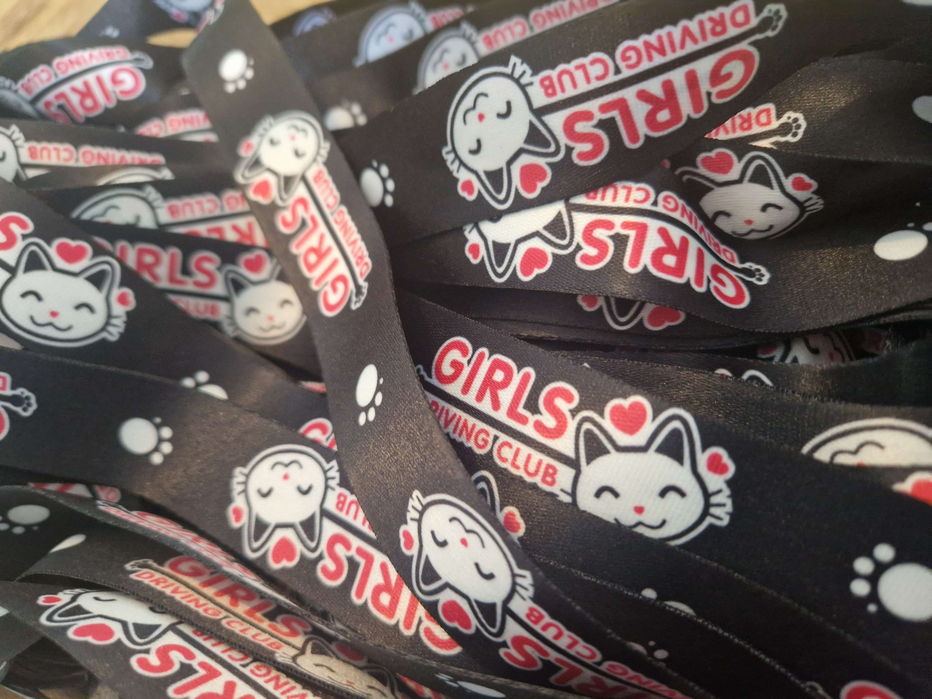 Girls driving club lanyards double sided (metal clasp)