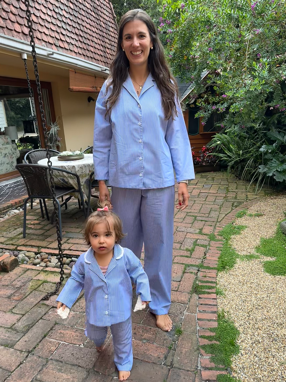 Miniatura: Set Camisa y Pantalón Rayas Azules