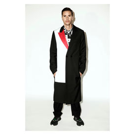 Yanai Fryszer Guttman is wearing Color Blocked Long Blazer | Tailored Wide Leg Pants