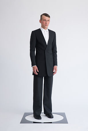 Two toned tailored lapel-less blazer