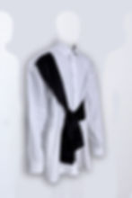 KNOTTED SATIN SLEEVES EXTREME OVERSIZED SHIRT
- Front View
