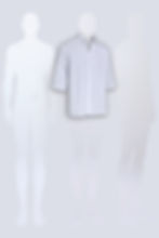 3/4 SLEEVES OVERSIZED SHIRT - WHITE STRIPES - Full Body View - Front