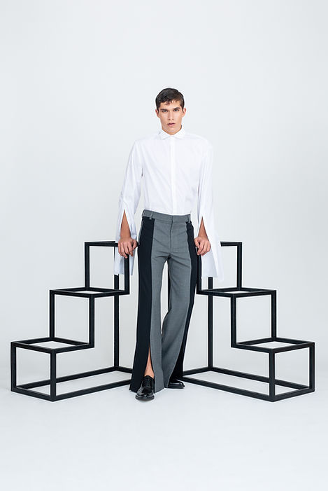Two Tone Pants with Slits [Made-to-Order] — image 1