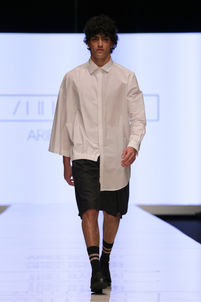 Look No.1 Asymmetrical mixed silhouettes shirt