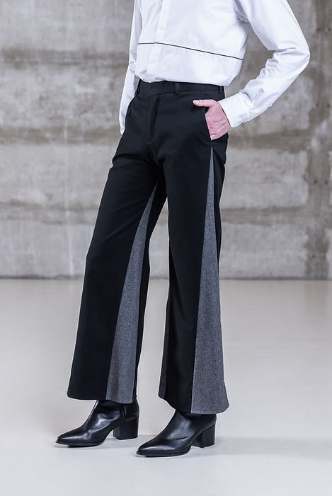Wide Leg Pants with Triangle Side Panels — image 1