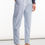 Thumbnail: Tailored pants with single front pleat in light blue micro Houndstooth pattern - front view